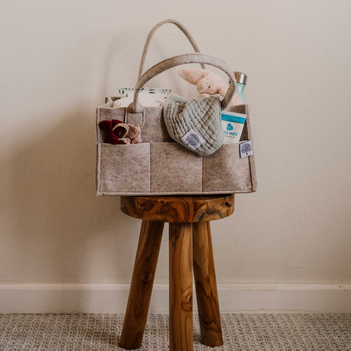 Parker Baby Co. - Diaper Caddy in Oatmeal: Regular (13 x 9 x 7")