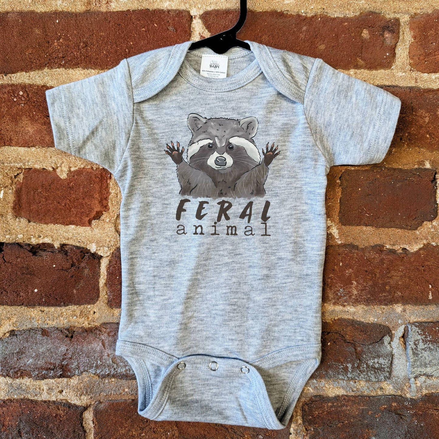 "Feral Animal" Woodland Raccoon Outdoor  Short Sleeves Oneies