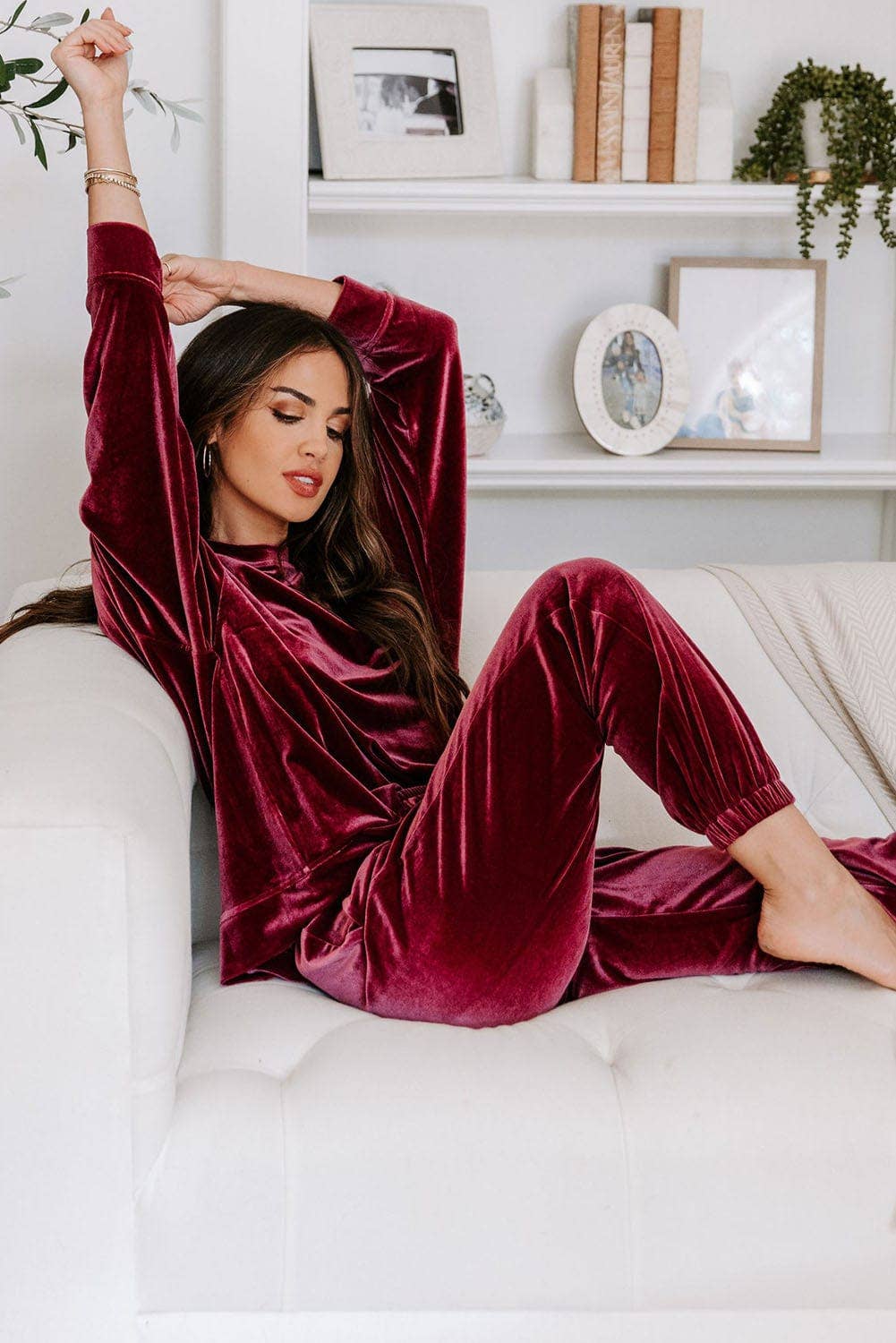 Tatum Velvet Lounge Set | S-XL: XL / Red