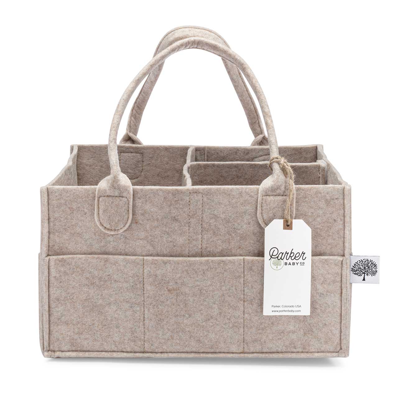 Parker Baby Co. - Diaper Caddy in Oatmeal: Regular (13 x 9 x 7")