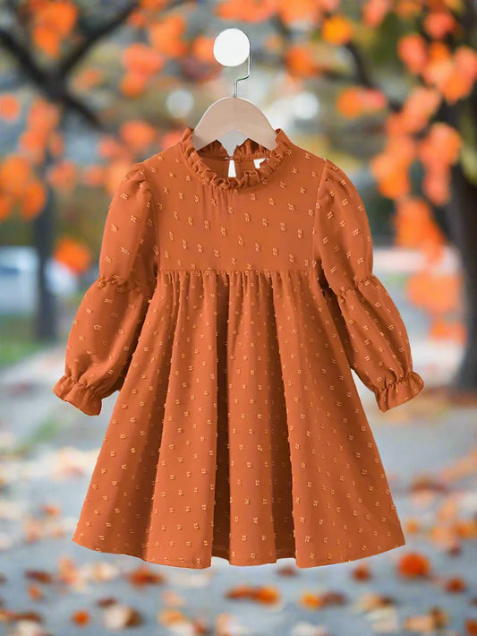 Rust Decorative Stitch Dress