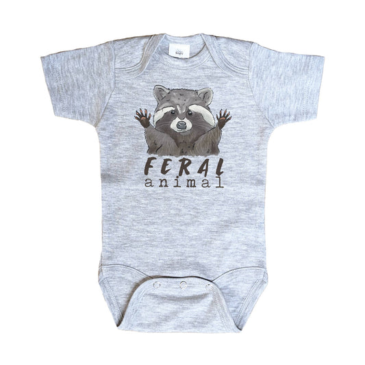 "Feral Animal" Woodland Raccoon Outdoor  Short Sleeves Oneies