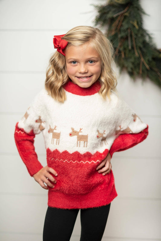 Holiday Reindeer Crew Neck Sweater