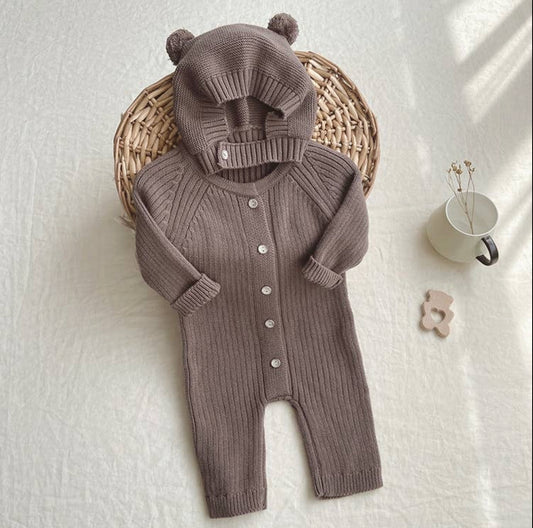 Knitted Suit with Cap